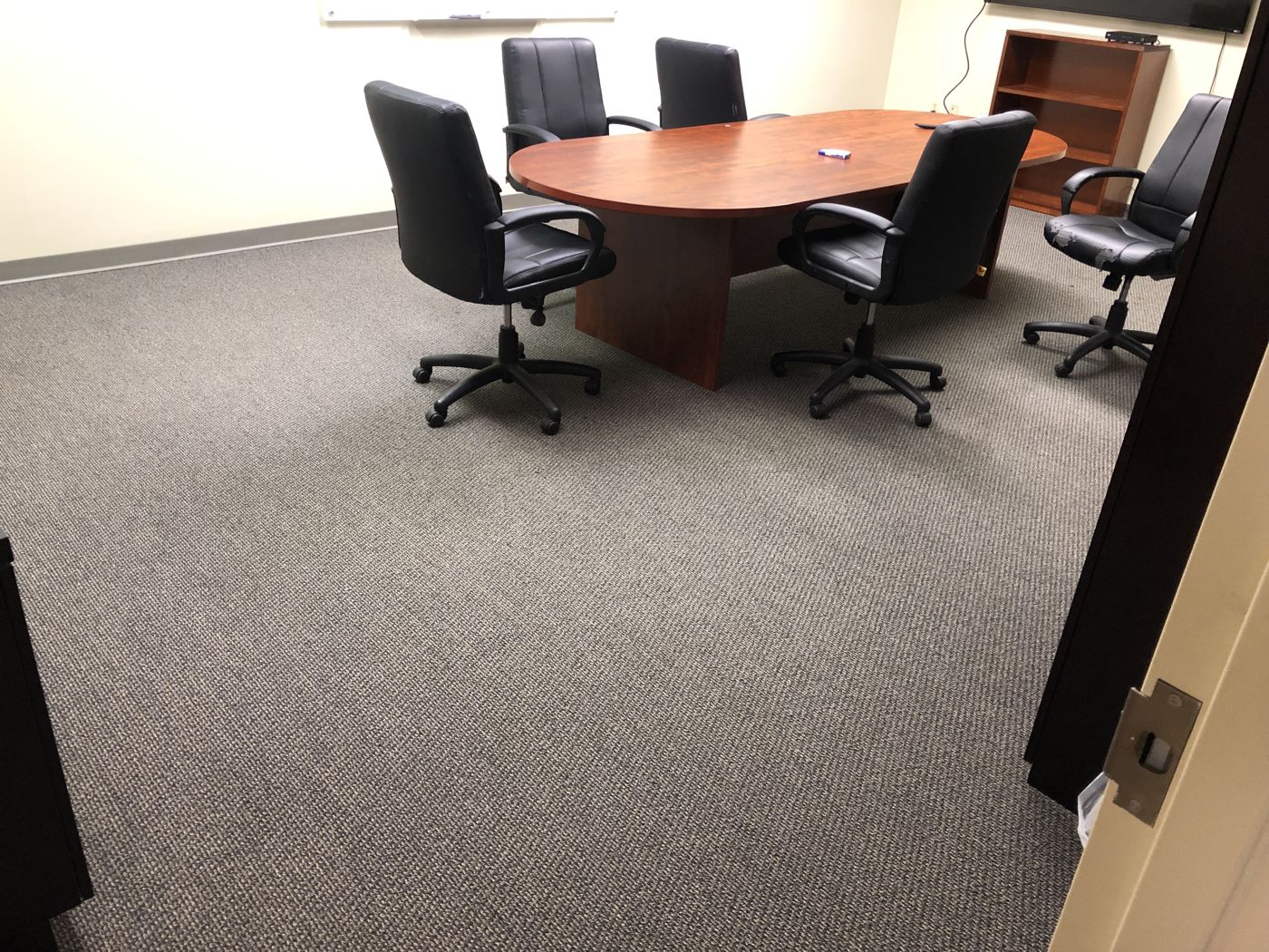 Open-plan office carpet cleaned by DCA