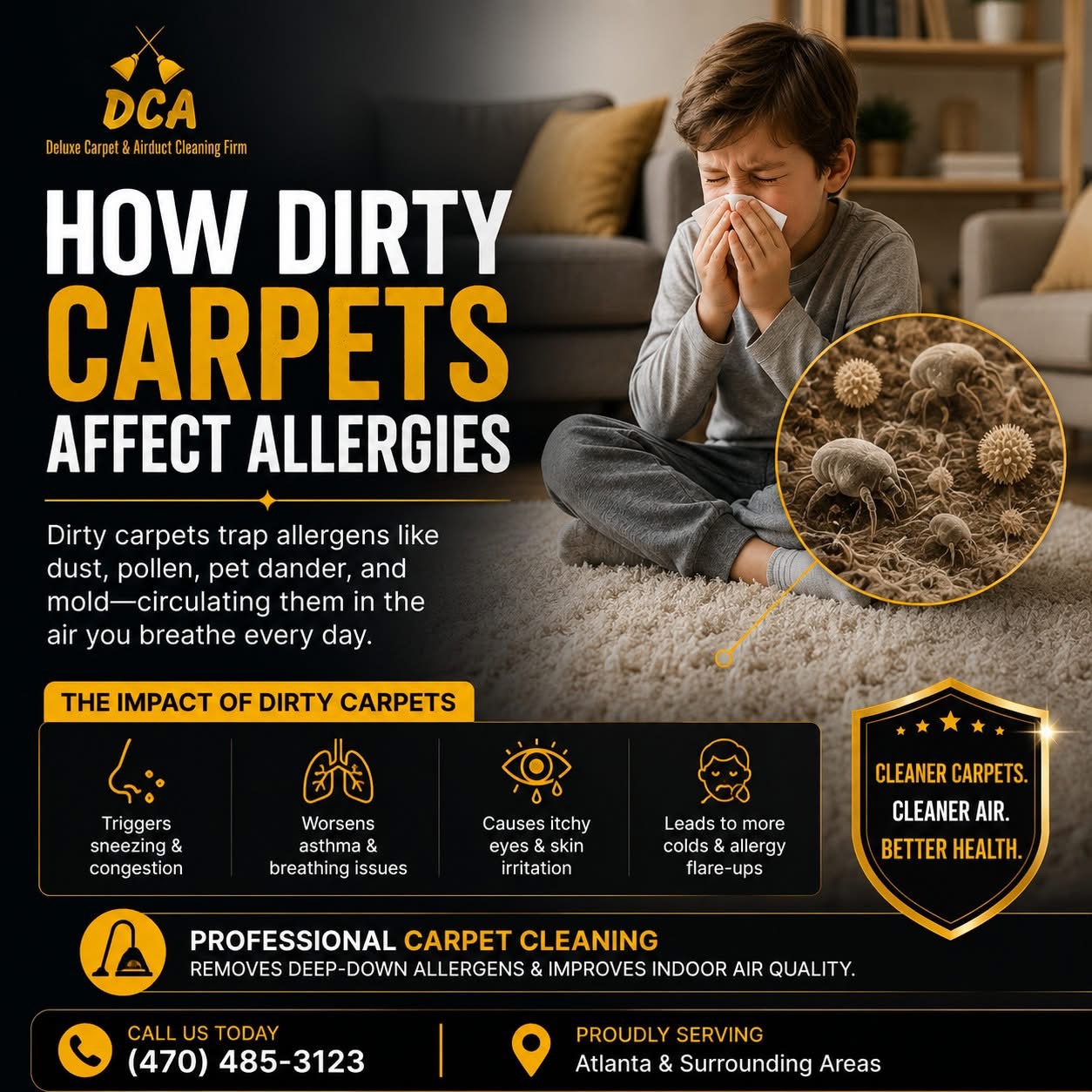 Guide explaining how dirty carpets can affect allergies