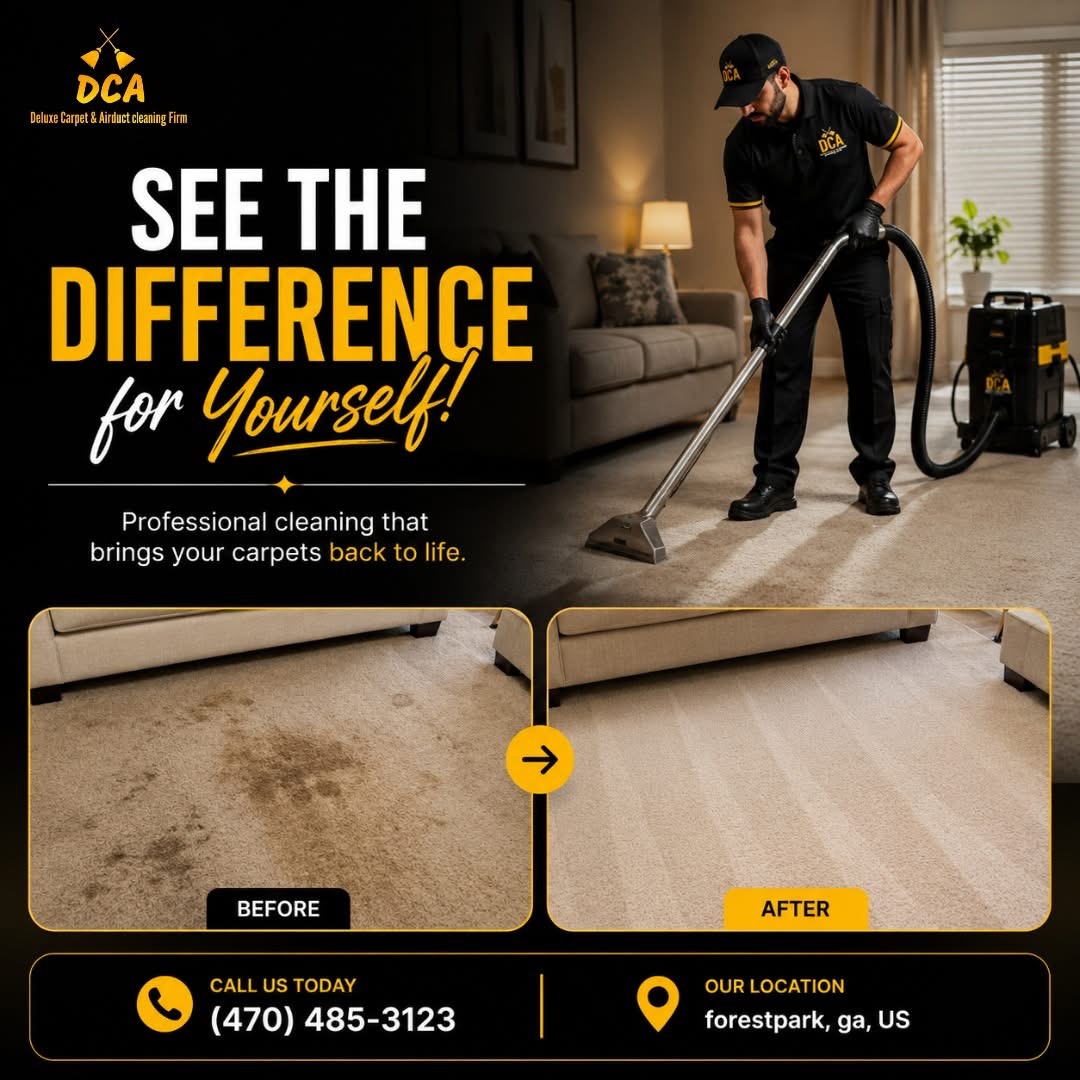 Before and after professional carpet steam cleaning