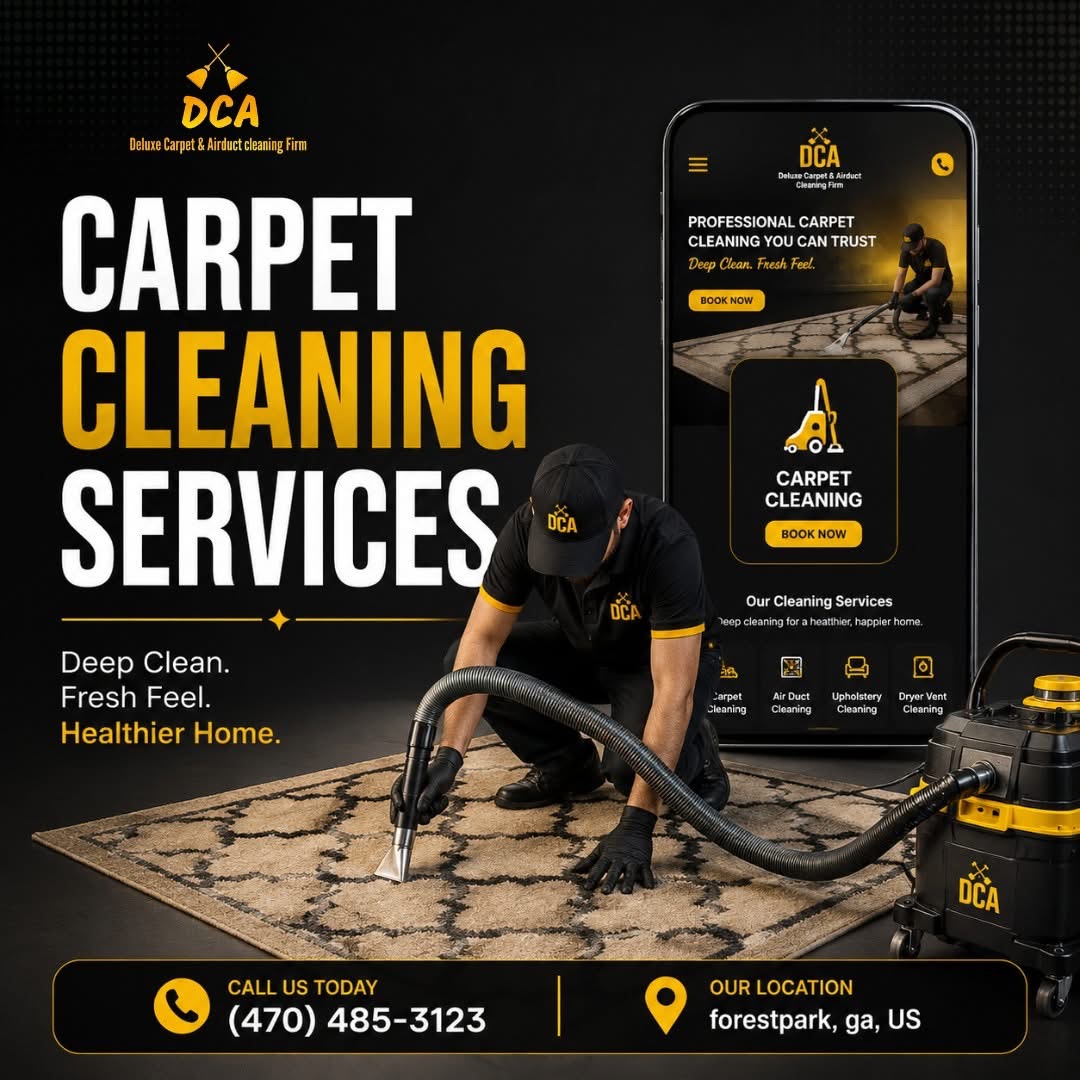 DCA technician deep cleaning a patterned carpet