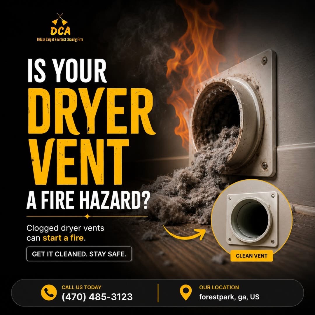 Dryer vent lint buildup and fire safety warning